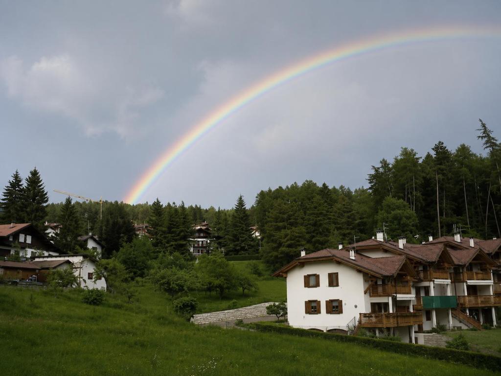 Arcobaleno sopra Cavareno nei dintorni dell'Appartamento ROEN